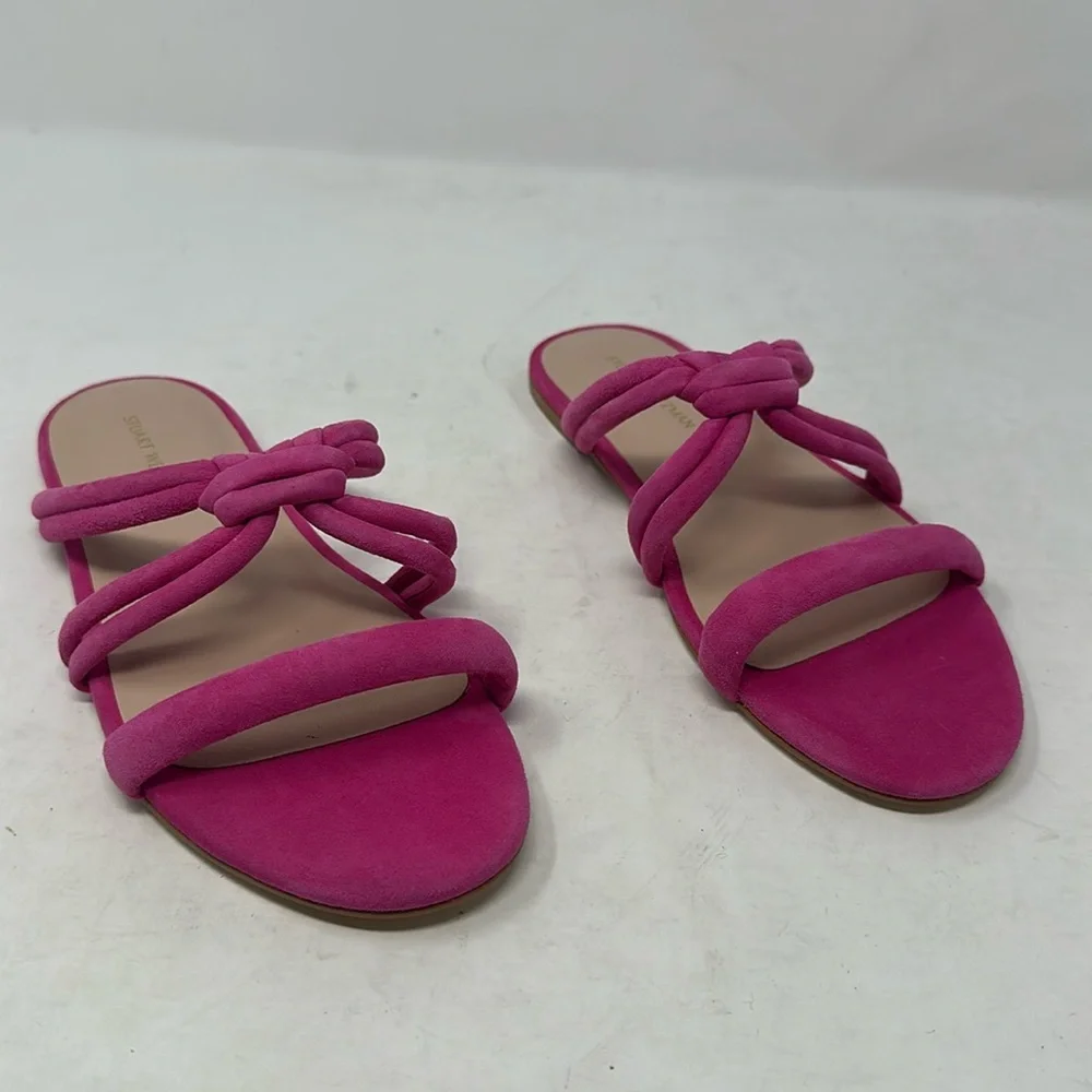 Stuart Weitzman Twist Knot Suede Pink Sandals Excellent Condition Women’s 5